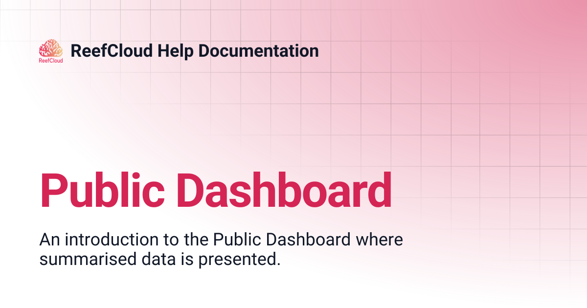 Public Dashboard | ReefCloud Help Documentation